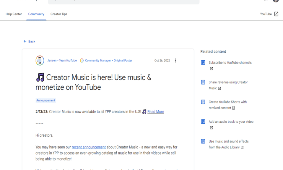 YouTube lanza su nuevo recurso de licencias de música comercial
