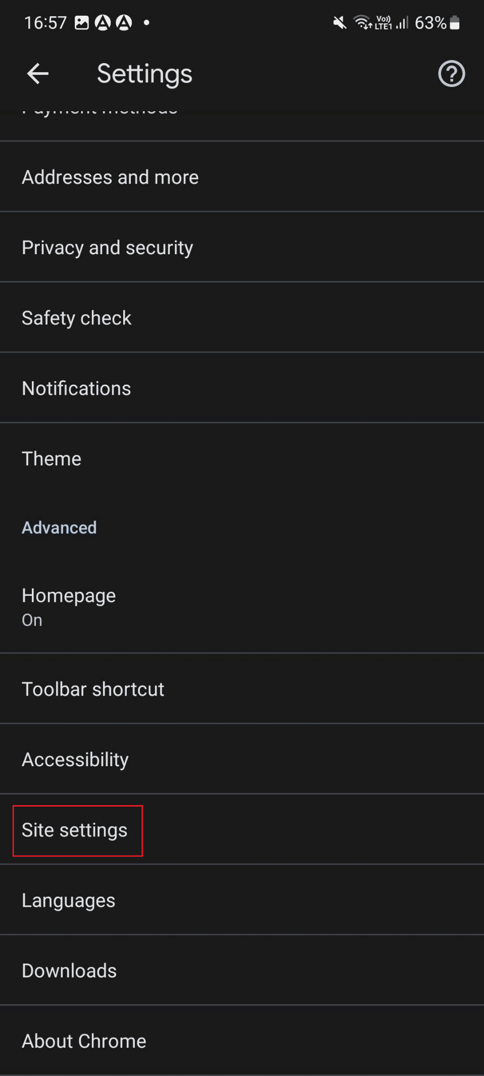 configuración del sitio cromo |  Cómo hacer que el teléfono y la tableta Android estén completamente libres de publicidad