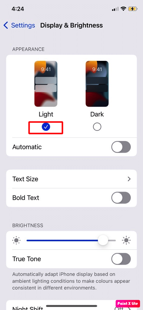 elegir tema de luz |  reparar la cámara del iPhone que no funciona
