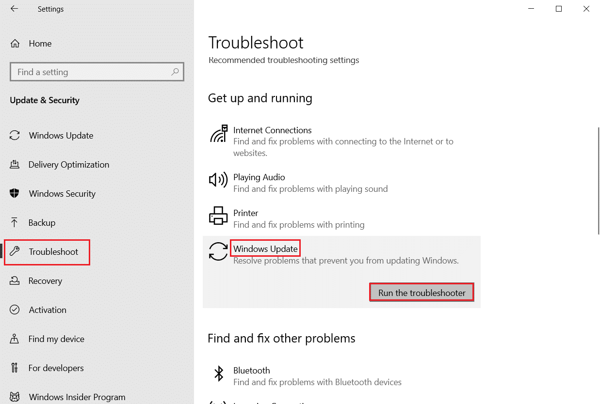 seleccione actualización de Windows
