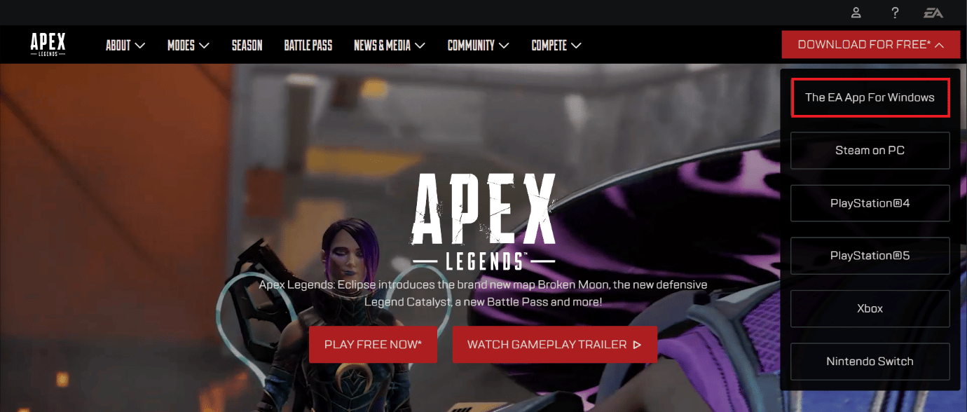 haga clic en La aplicación EA para Windows.  11 formas de corregir el error detectado de violación de seguridad del juego de Apex