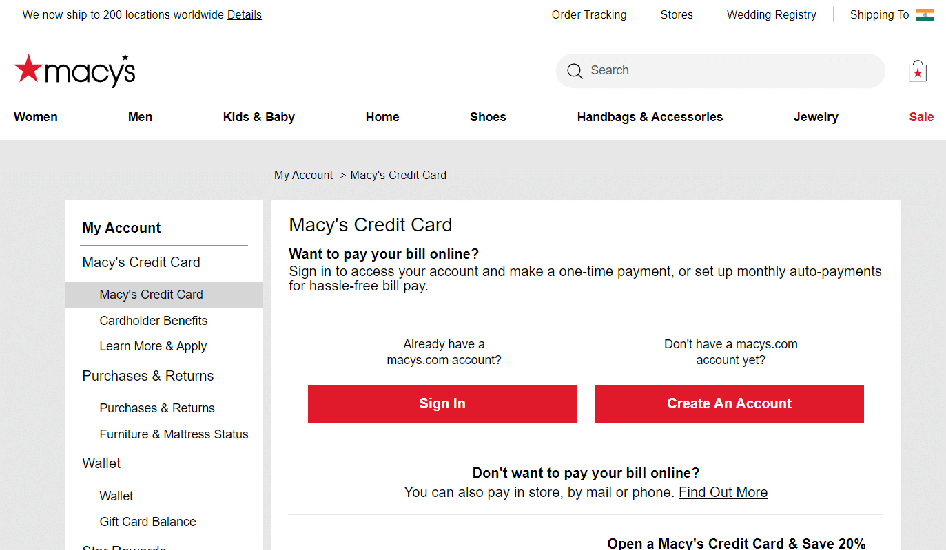 Tarjeta de crédito de Macy's
