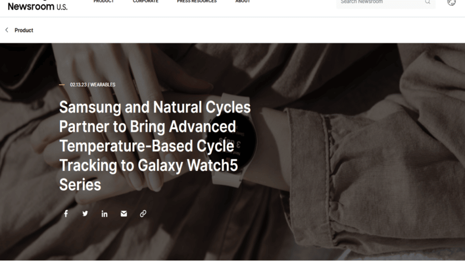 Samsung agregará seguimiento de período basado en temperatura en Galaxy Watch 5