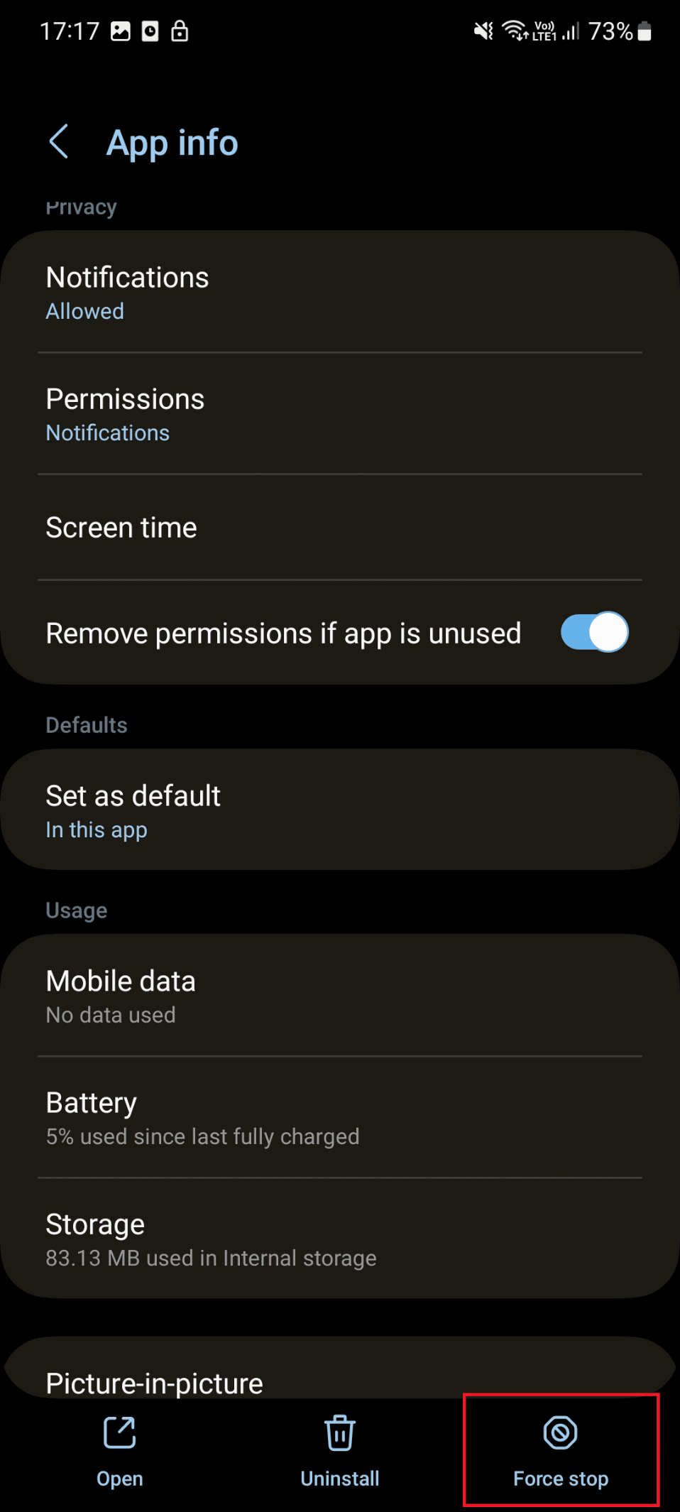 forzar parada en s21 |  La cámara de Android no funciona