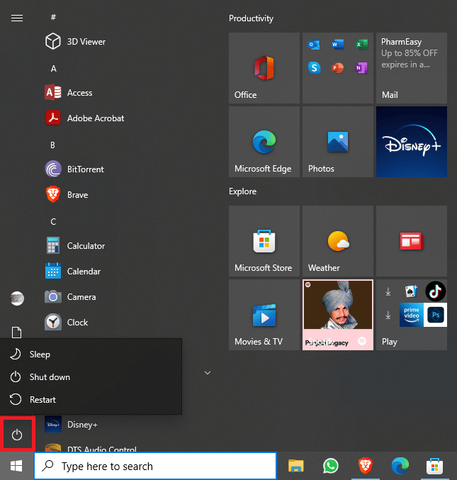 haga clic en el icono de encendido.  12 formas de solucionar el problema de pérdida de paquetes en Halo Infinite