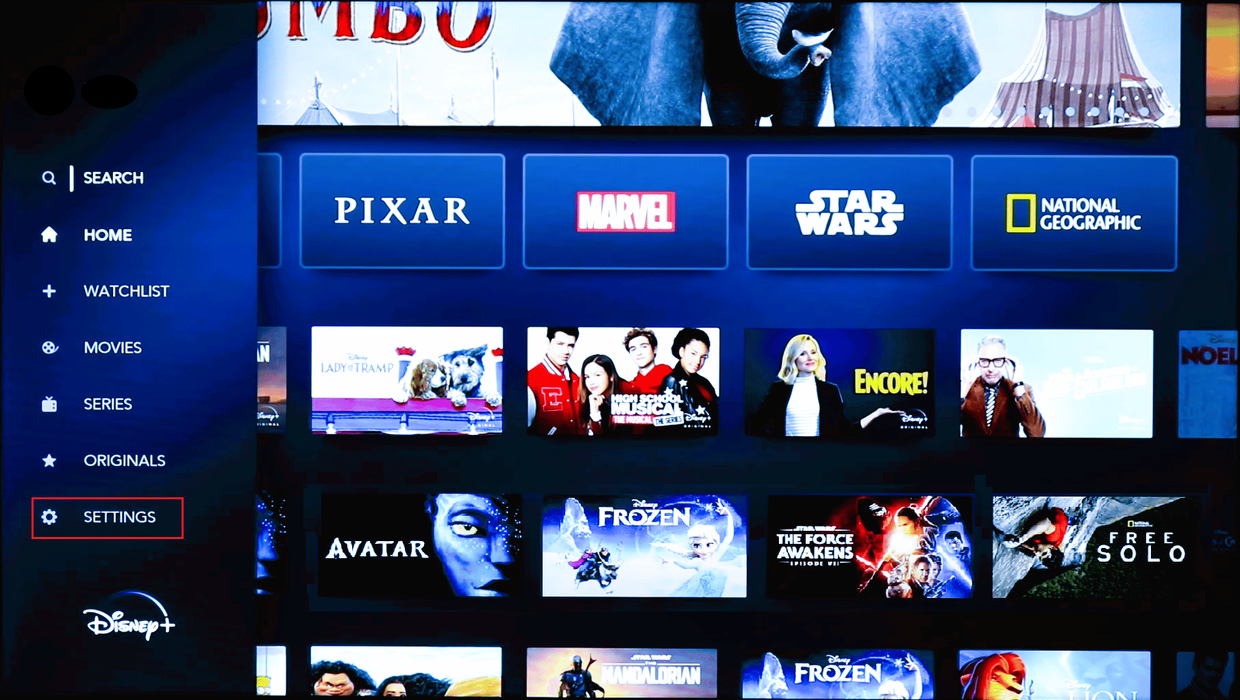 abrir la configuración de Disney plus en Roku