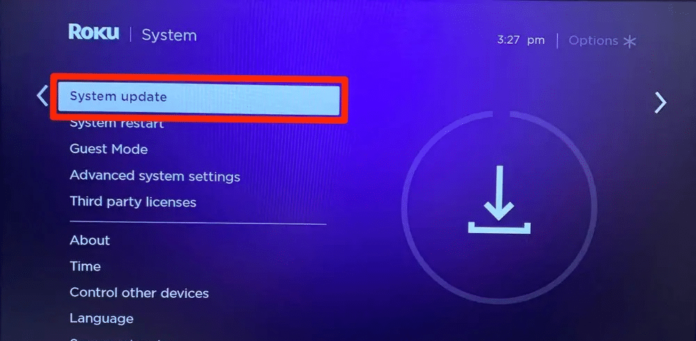 Vaya a Actualización del sistema roku tv.  7 formas de arreglar el código de error 401 de Disney Plus