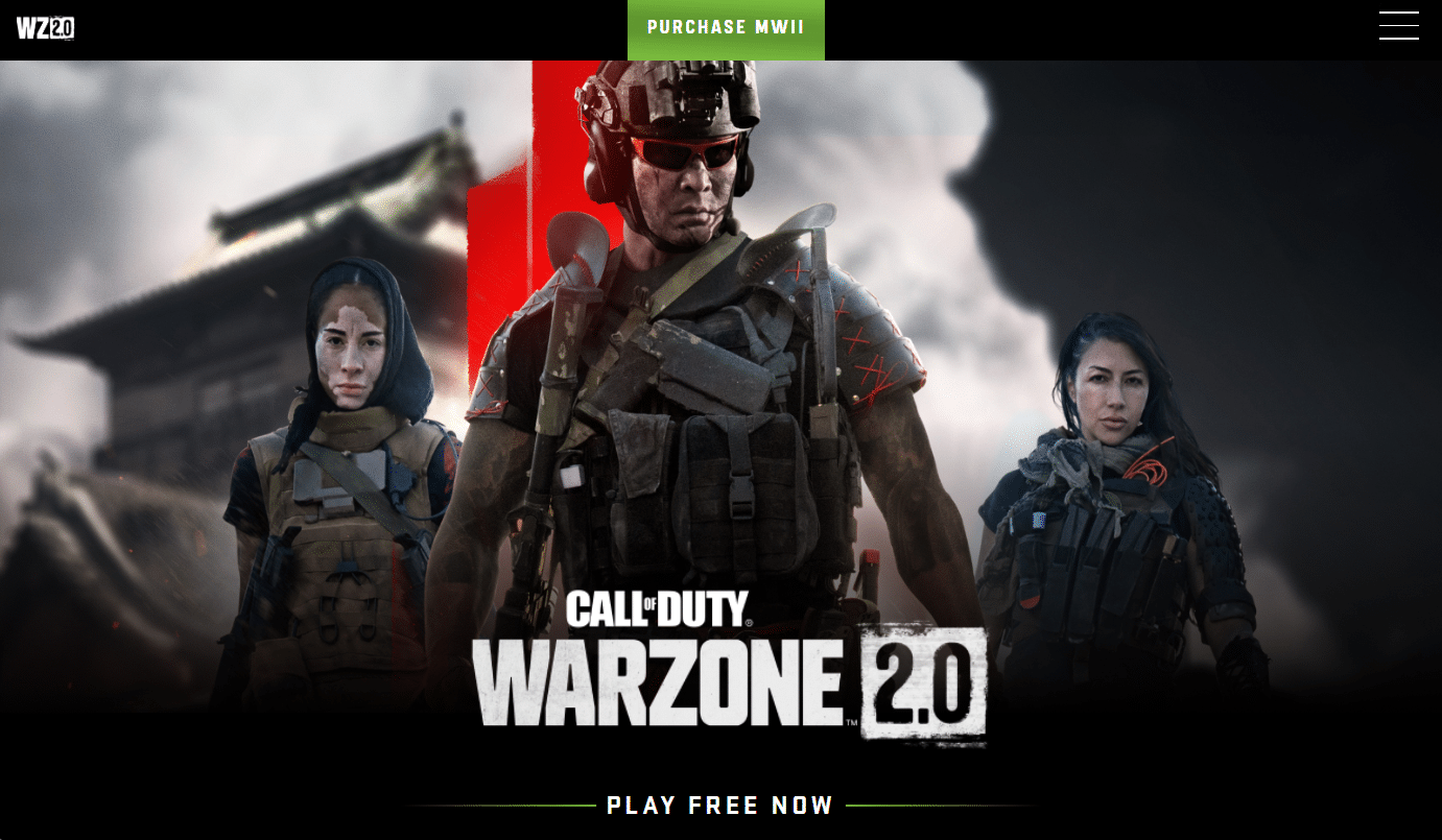 Página de Call Of Duty Warzone