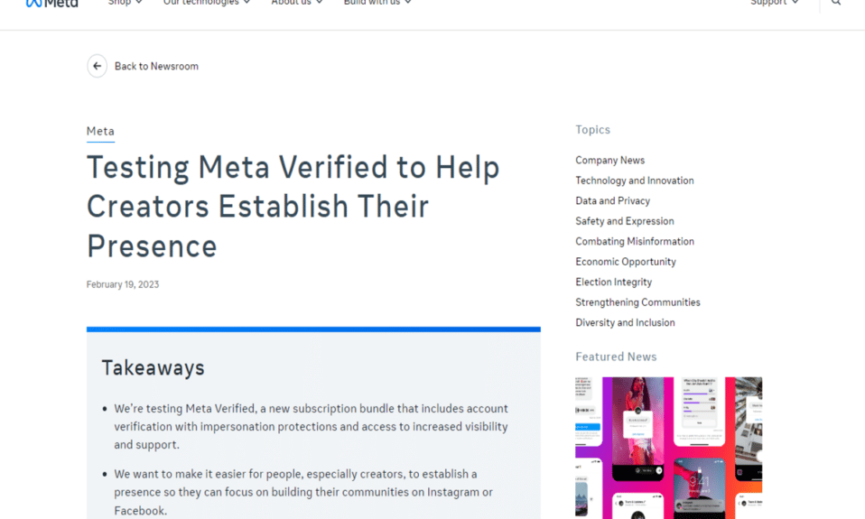 Meta está probando la verificación paga para Facebook e Instagram