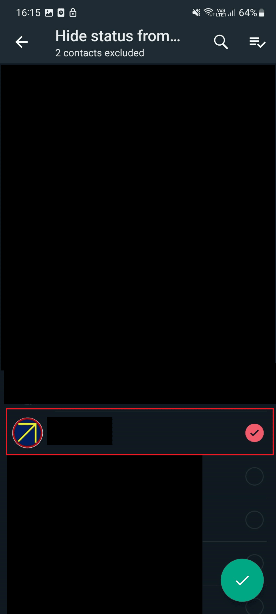 seleccione ocultar su estado de s21 |  Cómo ocultar su estado de WhatsApp de contactos específicos
