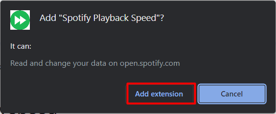 haga clic en agregar extensión