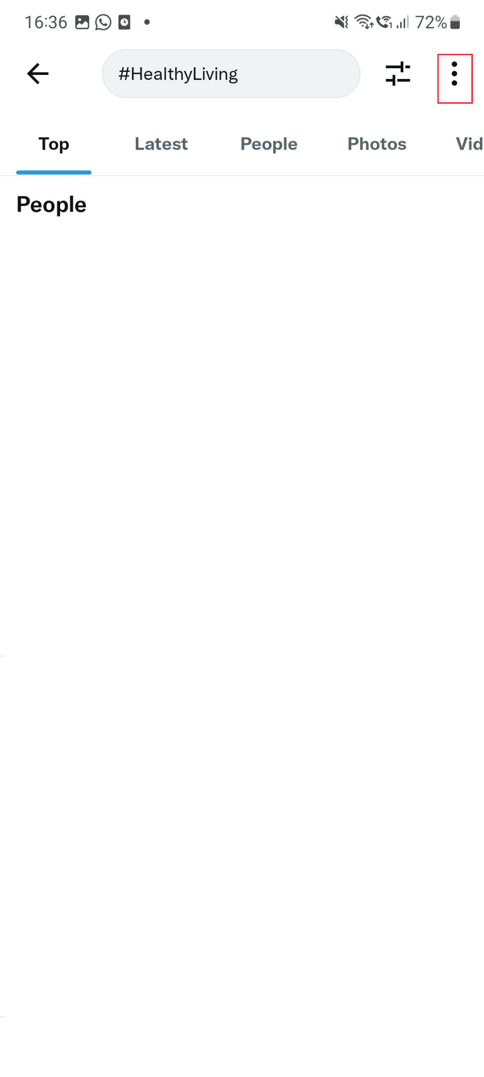 tres puntos twitter android