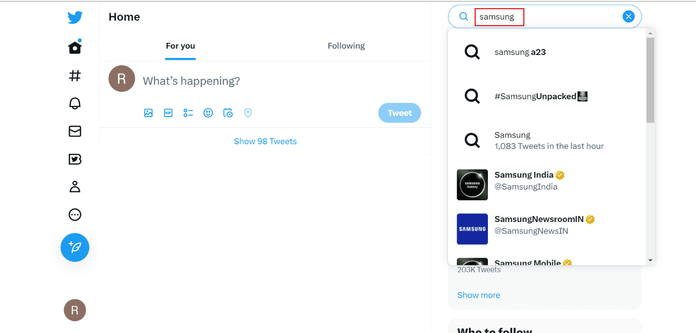 escriba en el cuadro de búsqueda. Cómo borrar tus búsquedas guardadas en Twitter