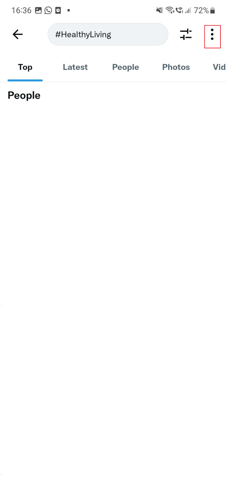 tres puntos twitter android