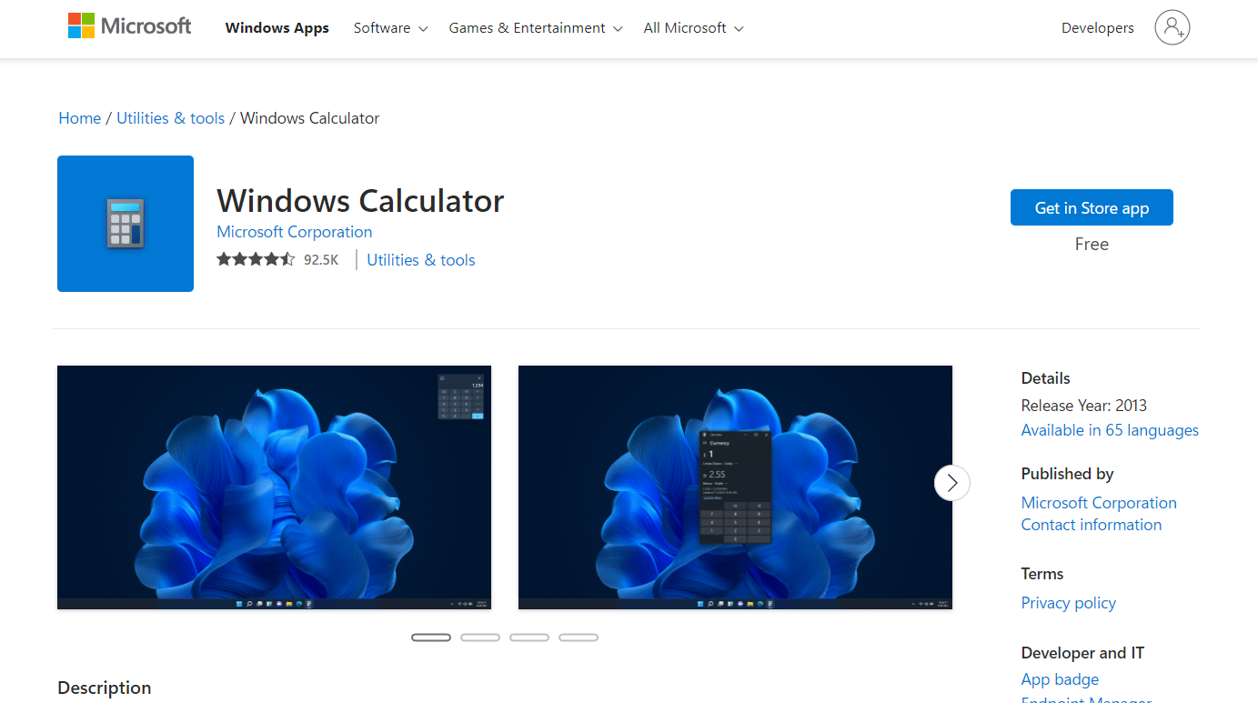 Calculadora de Microsoft
