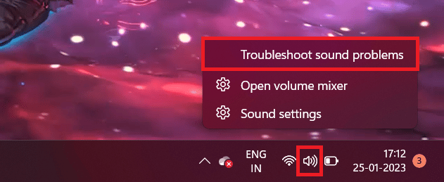 Haga clic en Solucionar problemas de sonido. 