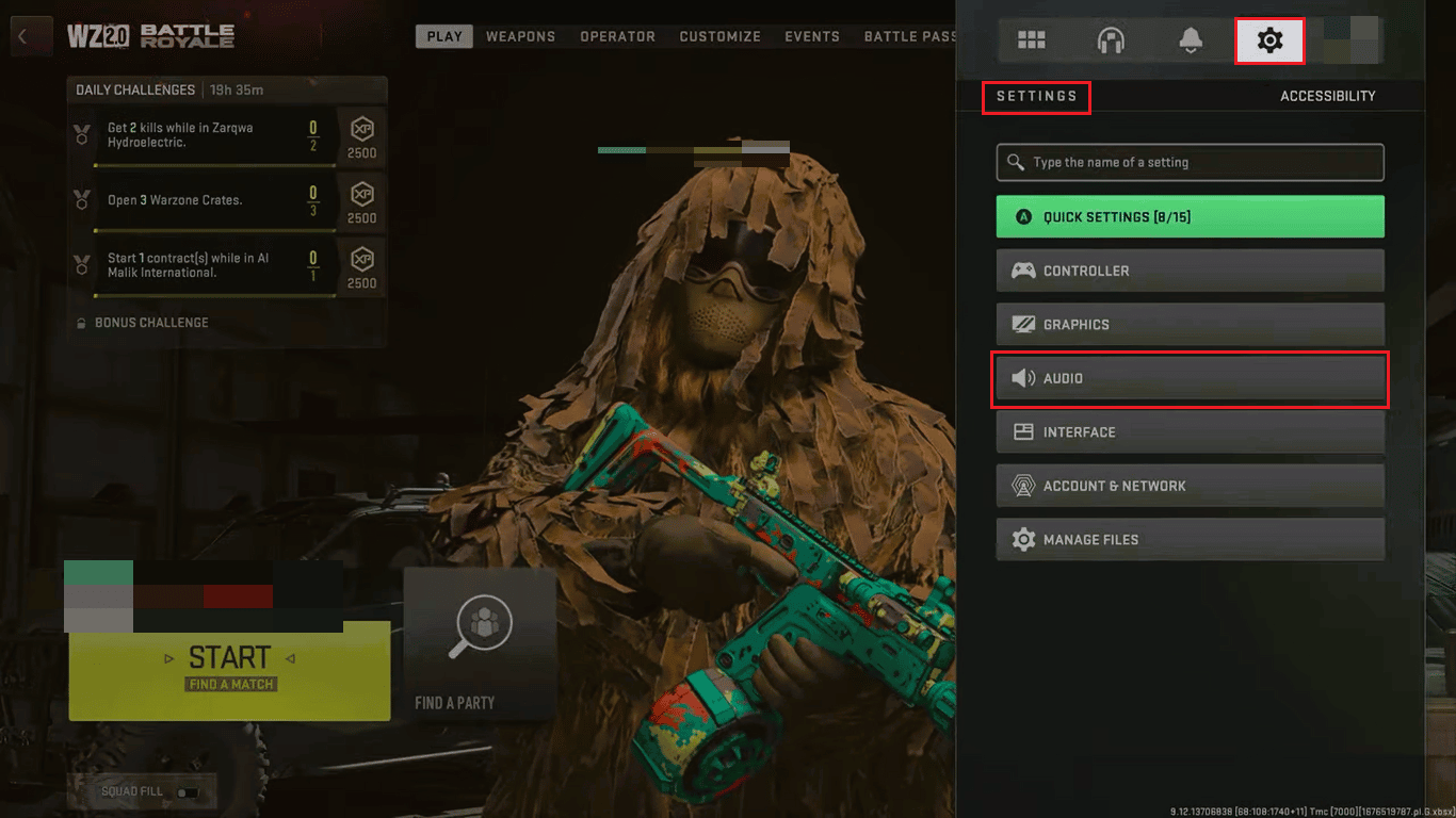 configuración de audio de call of duty warzone 2.0
