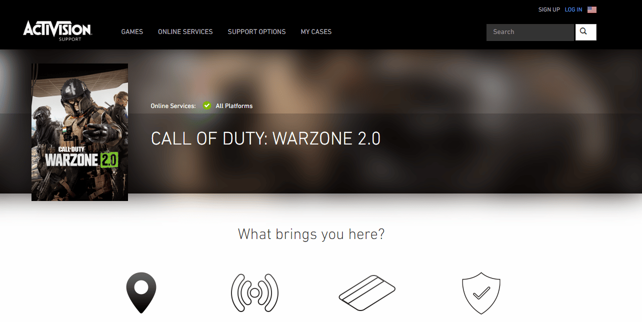 Pagina de soporte.  Solucionar problemas de audio de Warzone 2 en PC