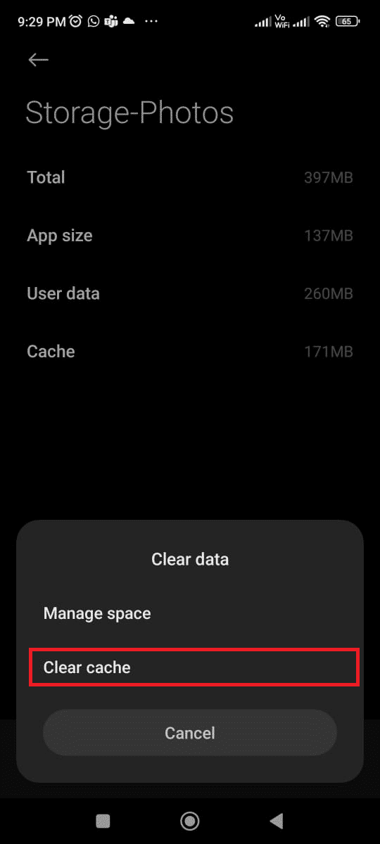 toque Borrar datos y Borrar caché. 8 formas de arreglar las fotos de Google Guardar en el dispositivo que no funciona
