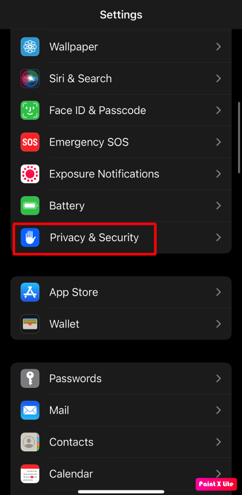 elige privacidad y seguridad |  Cómo arreglar los filtros de Snapchat que no funcionan en iPhone