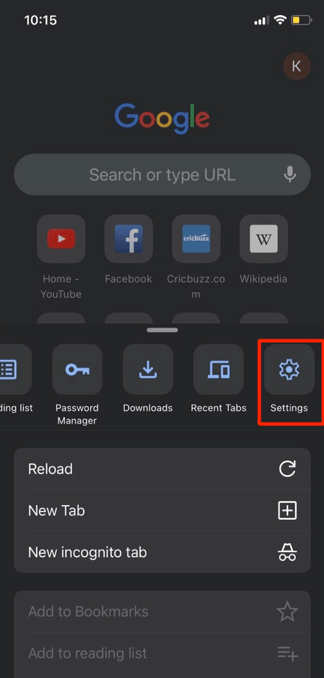toque en la configuración.  Cómo permitir o bloquear las ventanas emergentes del navegador en el iPhone