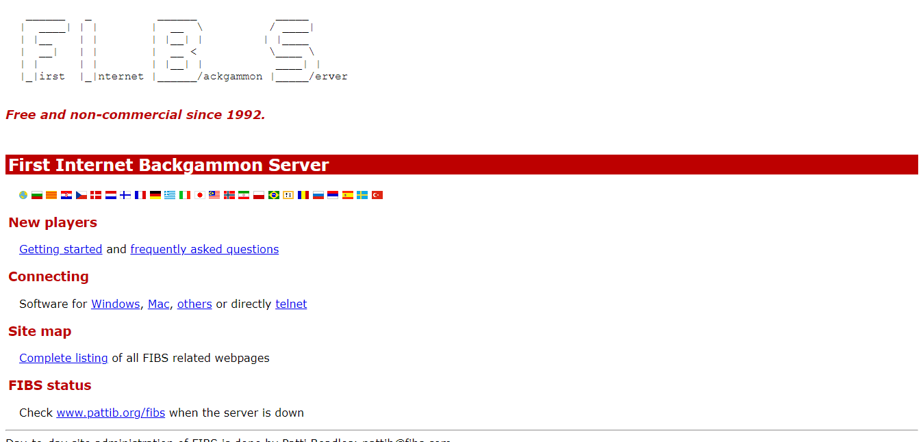 Primera página web del Servidor de Backgammon en Internet.  Los 10 mejores sitios para jugar backgammon en línea