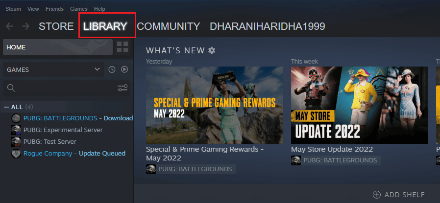 Inicie Steam en su PC y navegue a su BIBLIOTECA. Solucionar error de sistema operativo incompatible en Halo Infinite