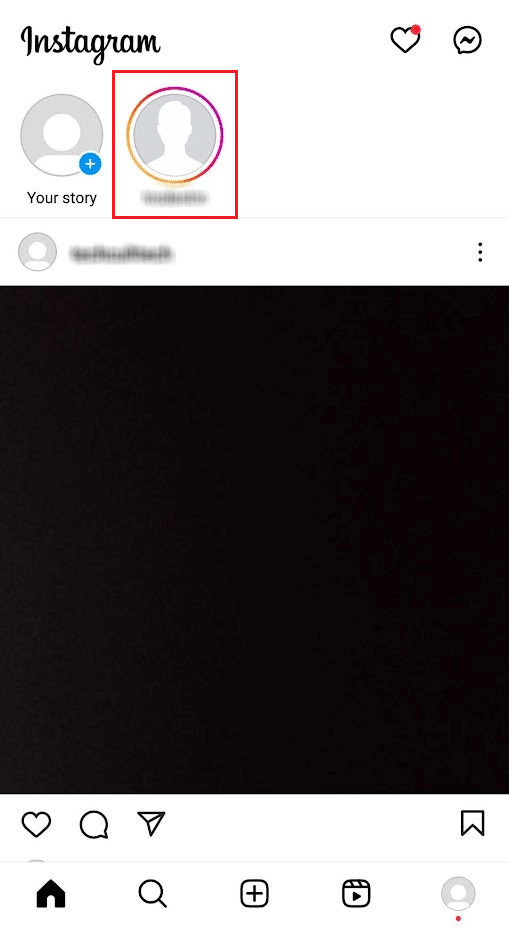 Abra la historia de IG deseada desde la pestaña de noticias en la aplicación de IG