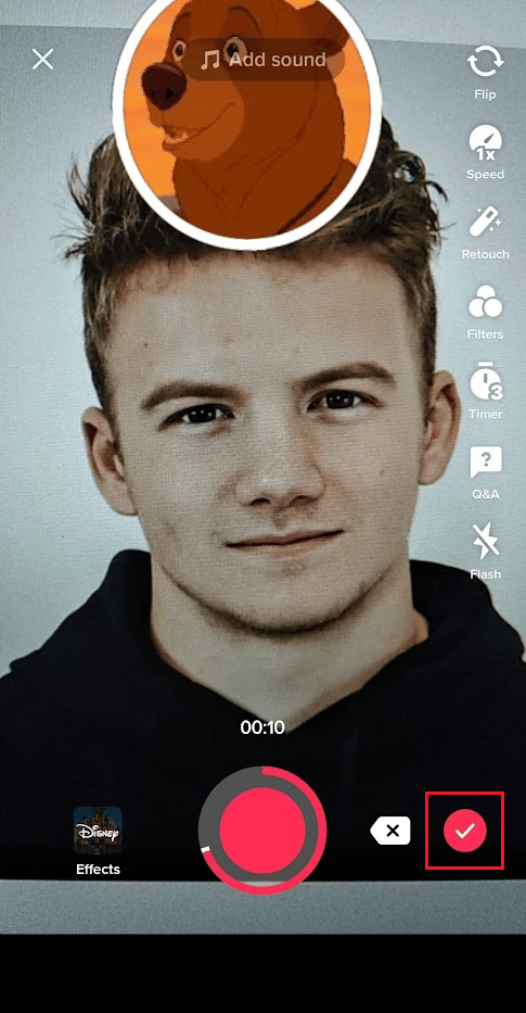 Toque el icono de marca de verificación para pasar a la pantalla de edición