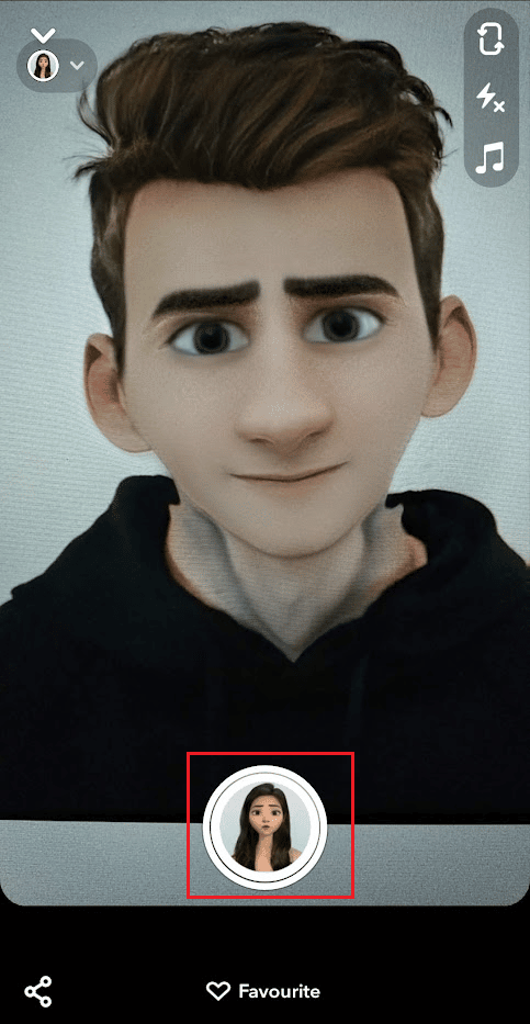 Toque el ícono Capturar para hacer clic en el complemento con la lente seleccionada