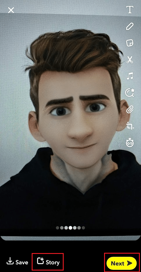 Toca Siguiente o Historia para compartir el Snap con quien quieras |  Cómo obtener el filtro de Disney Pixar en Instagram