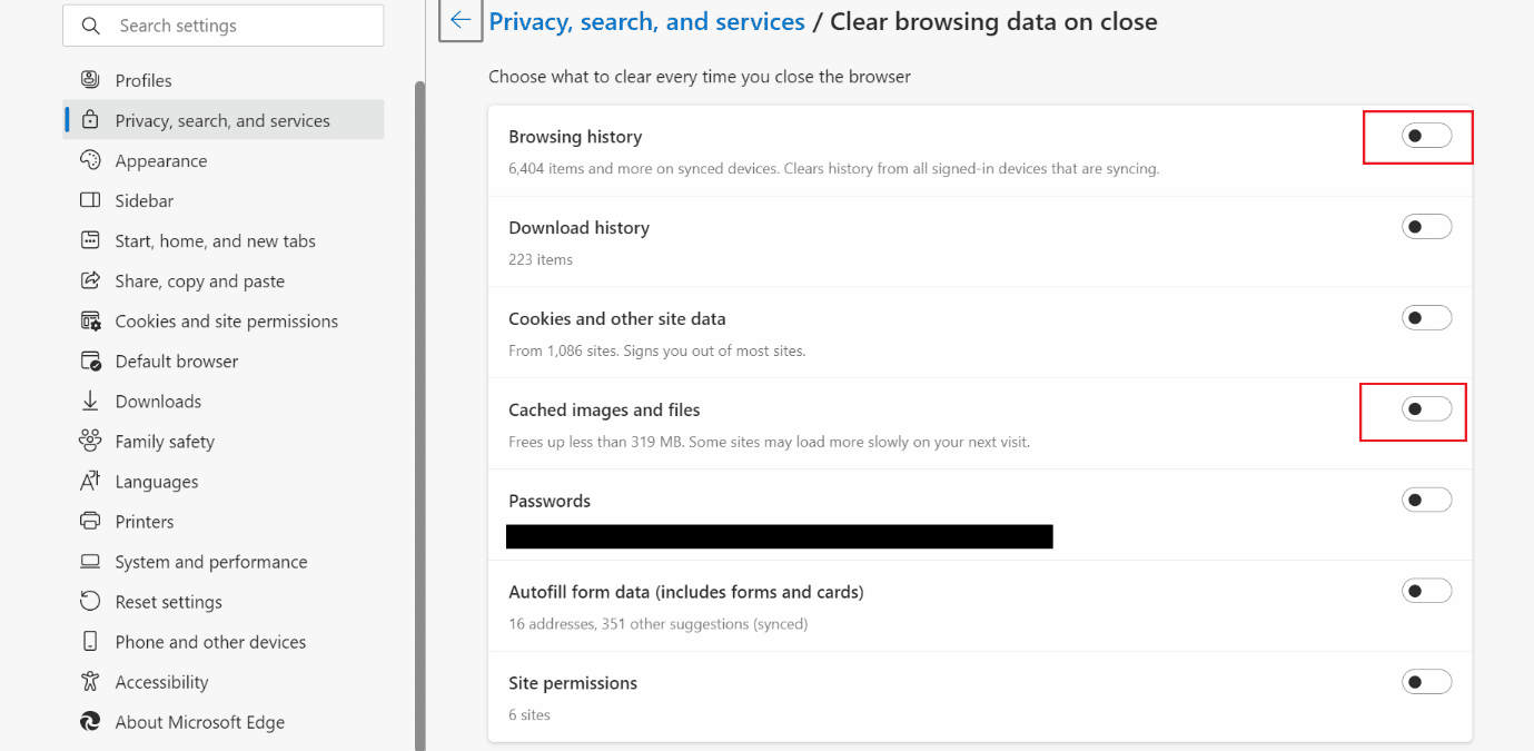 activar borrar cookies y otros datos del sitio