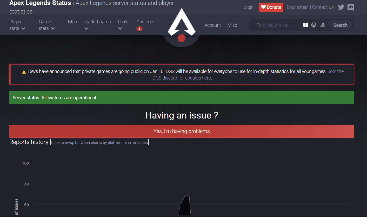 espere el tiempo de actividad del servidor de apex legends