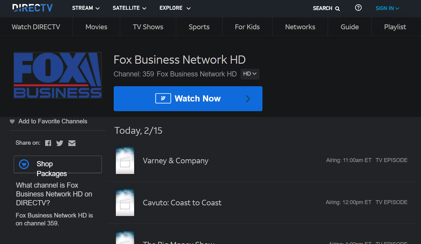 Página de la red empresarial FOX