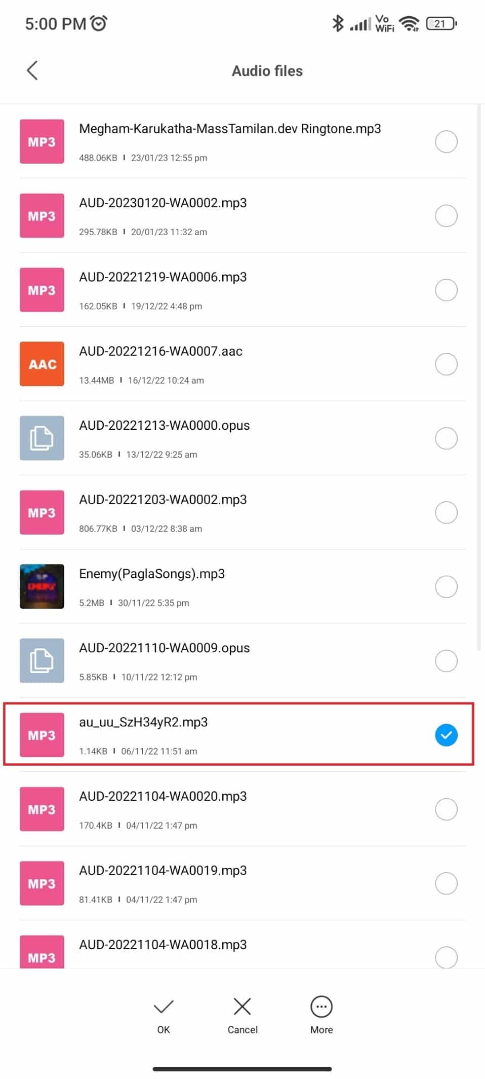 Seleccione el audio guardado |  Cómo guardar un sonido TikTok como tono de llamada