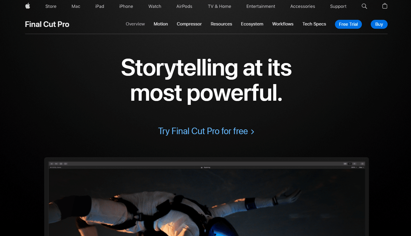 Sitio web de FCP X
