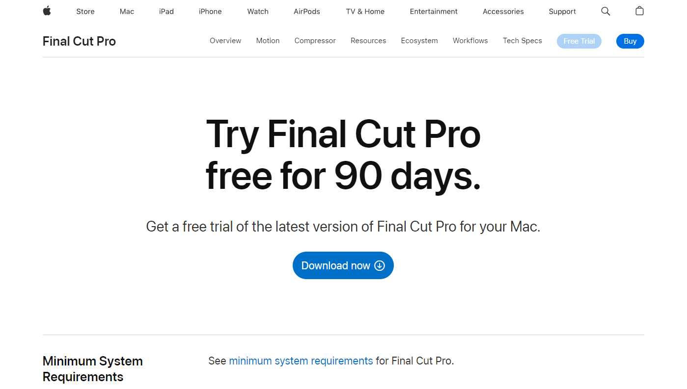 Prueba gratuita de FCP X