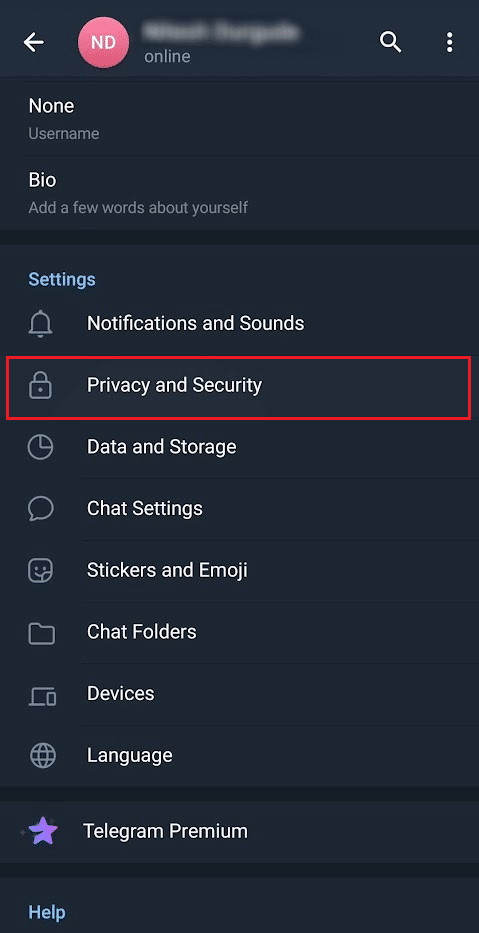 Toque la opción Privacidad y seguridad de la configuración