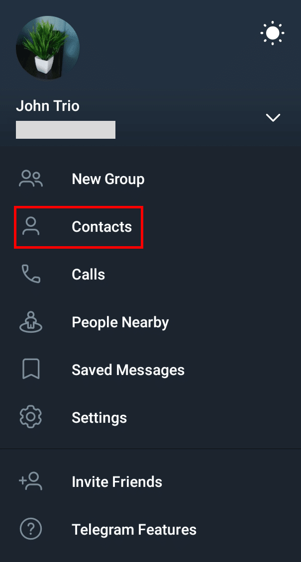 Toca la opción Contactos.