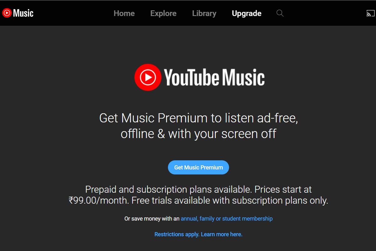 YouTube Music para presentar podcasts