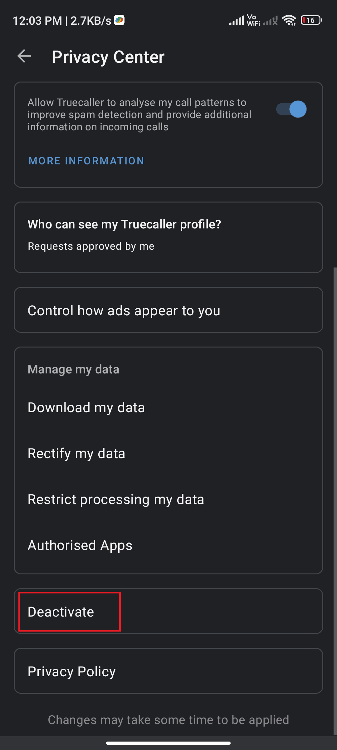 Desactivar en Truecaller.  ¿Cómo hago para que mi número no figure en la lista y se elimine de TrueCaller?