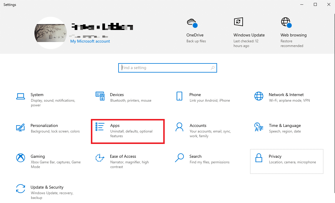 haga clic en Aplicaciones