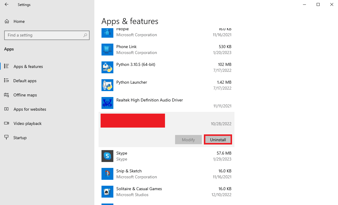 busque el programa Razer Cortex y haga clic en él, y luego haga clic en Desinstalar