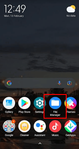 Toque Administrador de archivos.  Cómo jugar Pokémon en un dispositivo Android