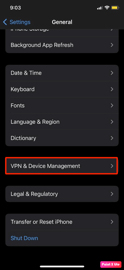 toque VPN y administración de dispositivos