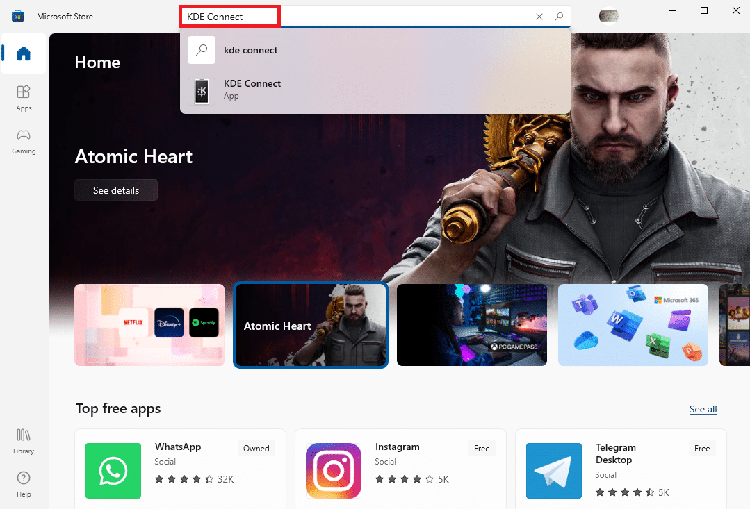 Busque la aplicación en MS Store