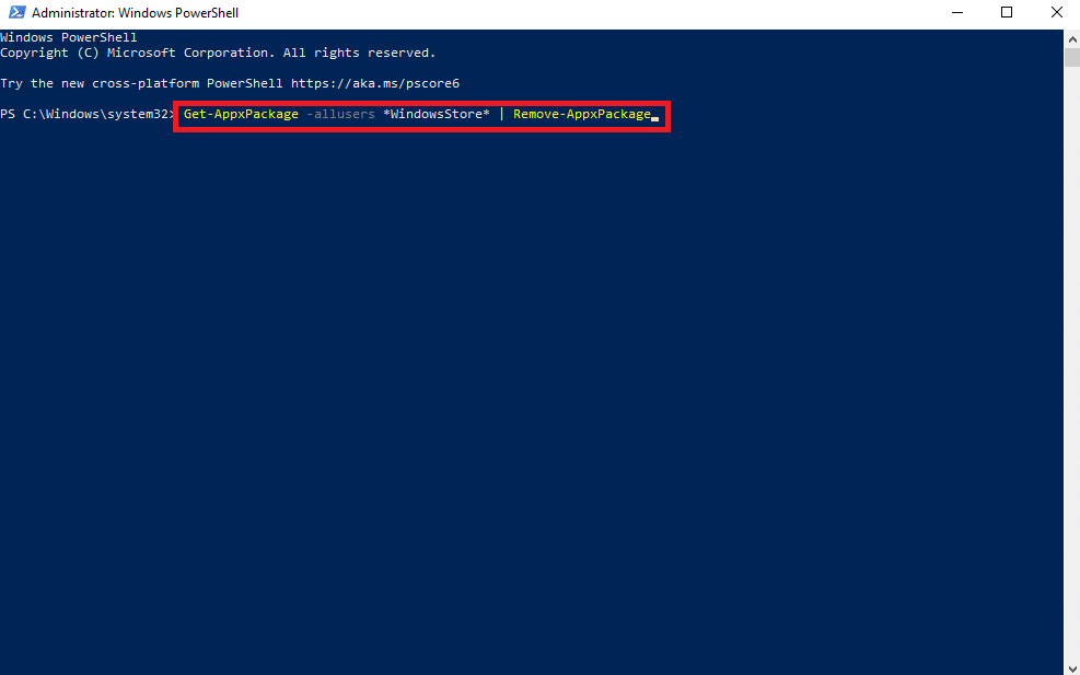 eliminar el comando de la tienda de Windows.  Arreglar el error de esta aplicación hizo demasiadas solicitudes