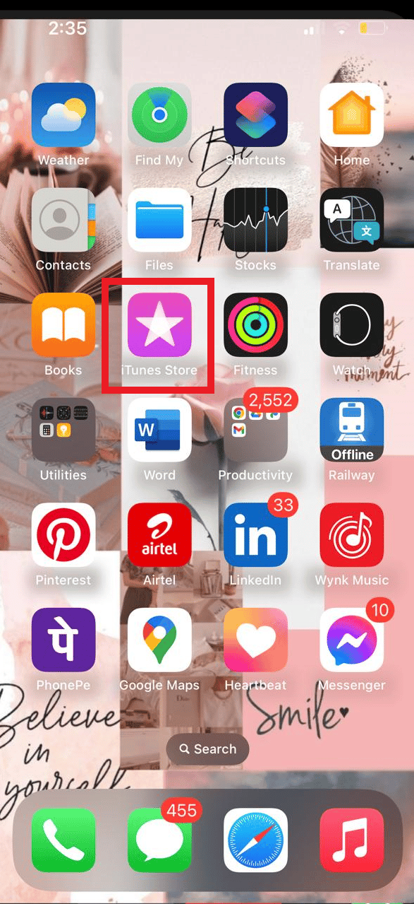 Abre la aplicación de tu tienda iTunes.