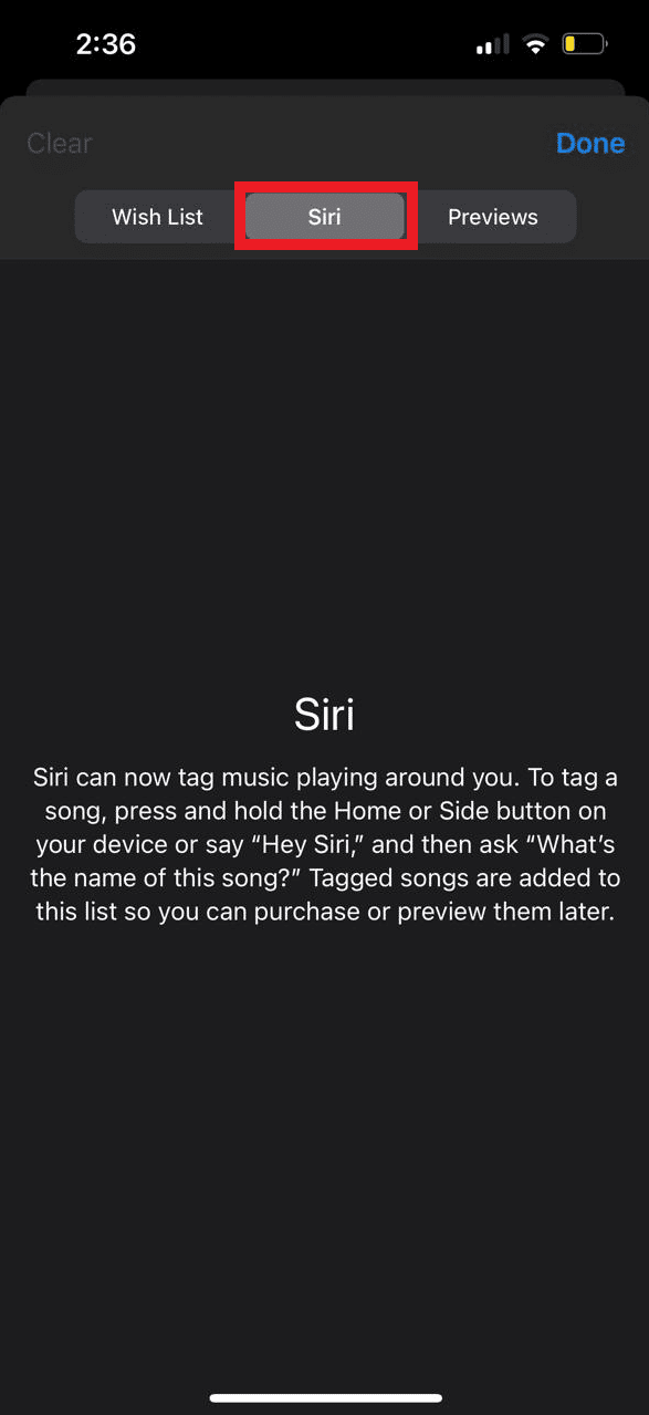 Toca Siri.
