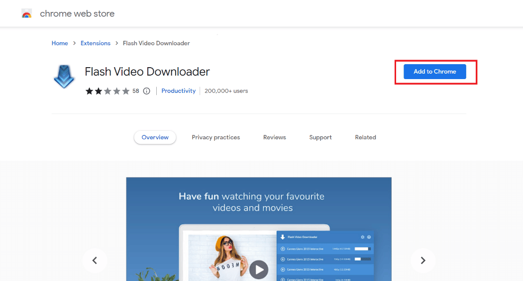 Para instalarlo, haga clic en el botón Agregar a Chrome.